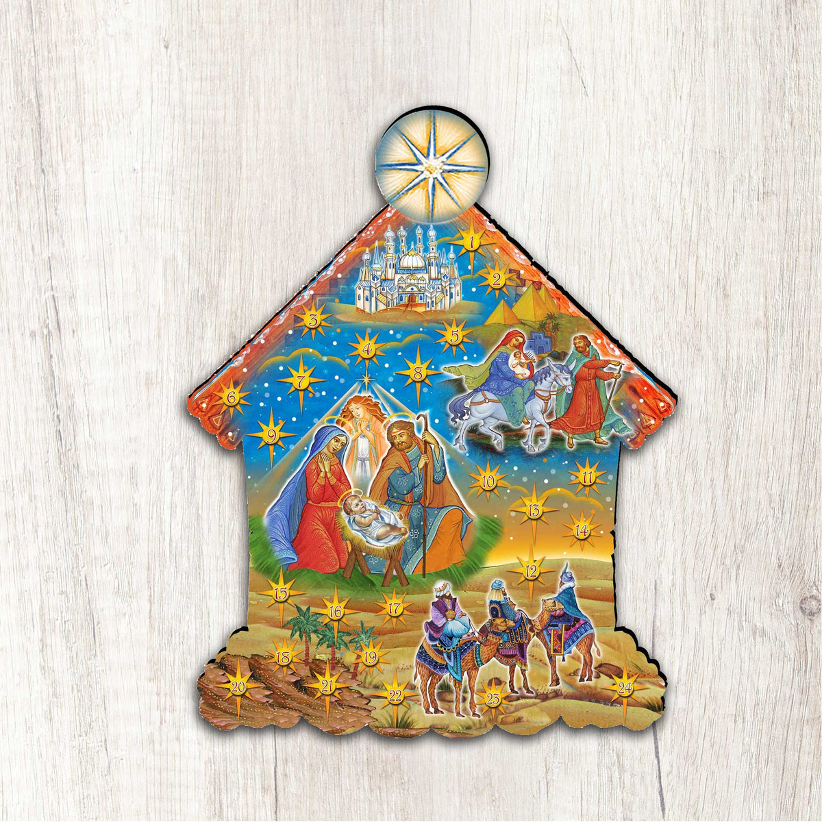 Classic Christmas Nativity Scene Door Hanger