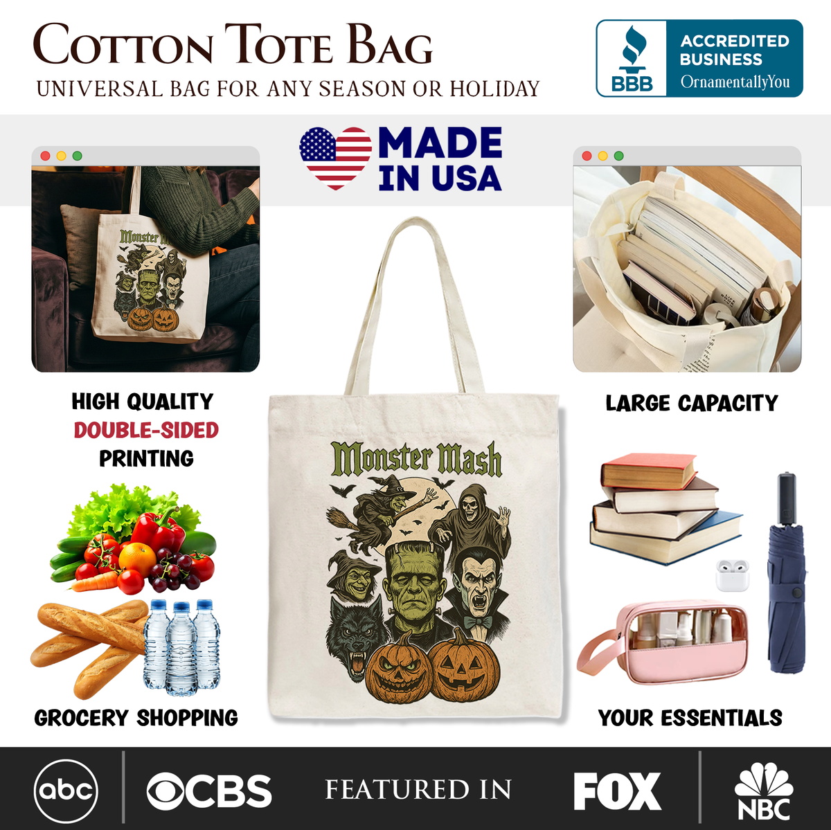 Monster Mash Trick or Treat Tote Bag