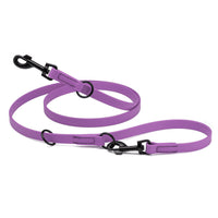 Biothane Adjustable Multi-Purpose Dog Leash with Black Hardware, 7FT