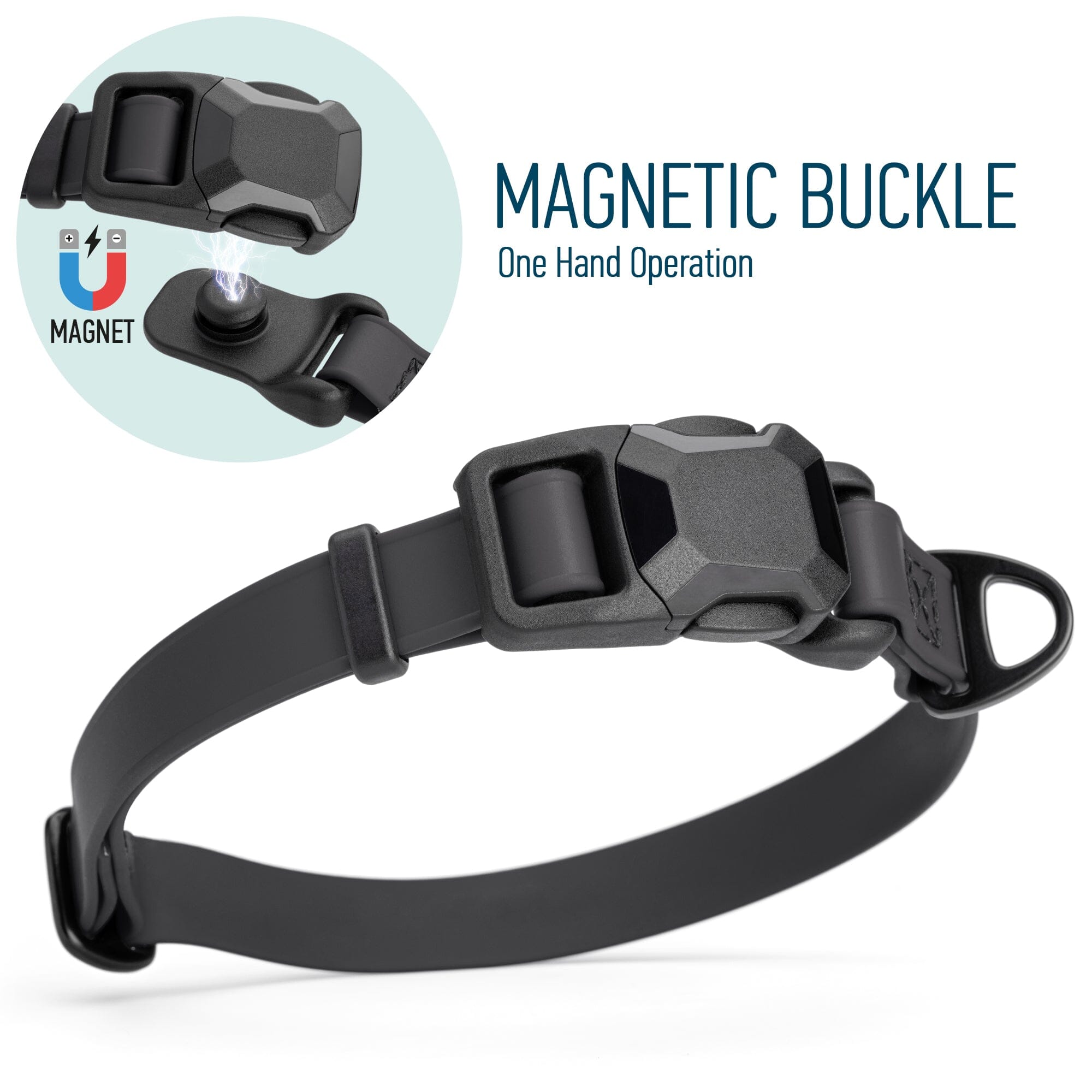 Biothane Waterproof Dog Collar - Magnetic Quick Release Buckle