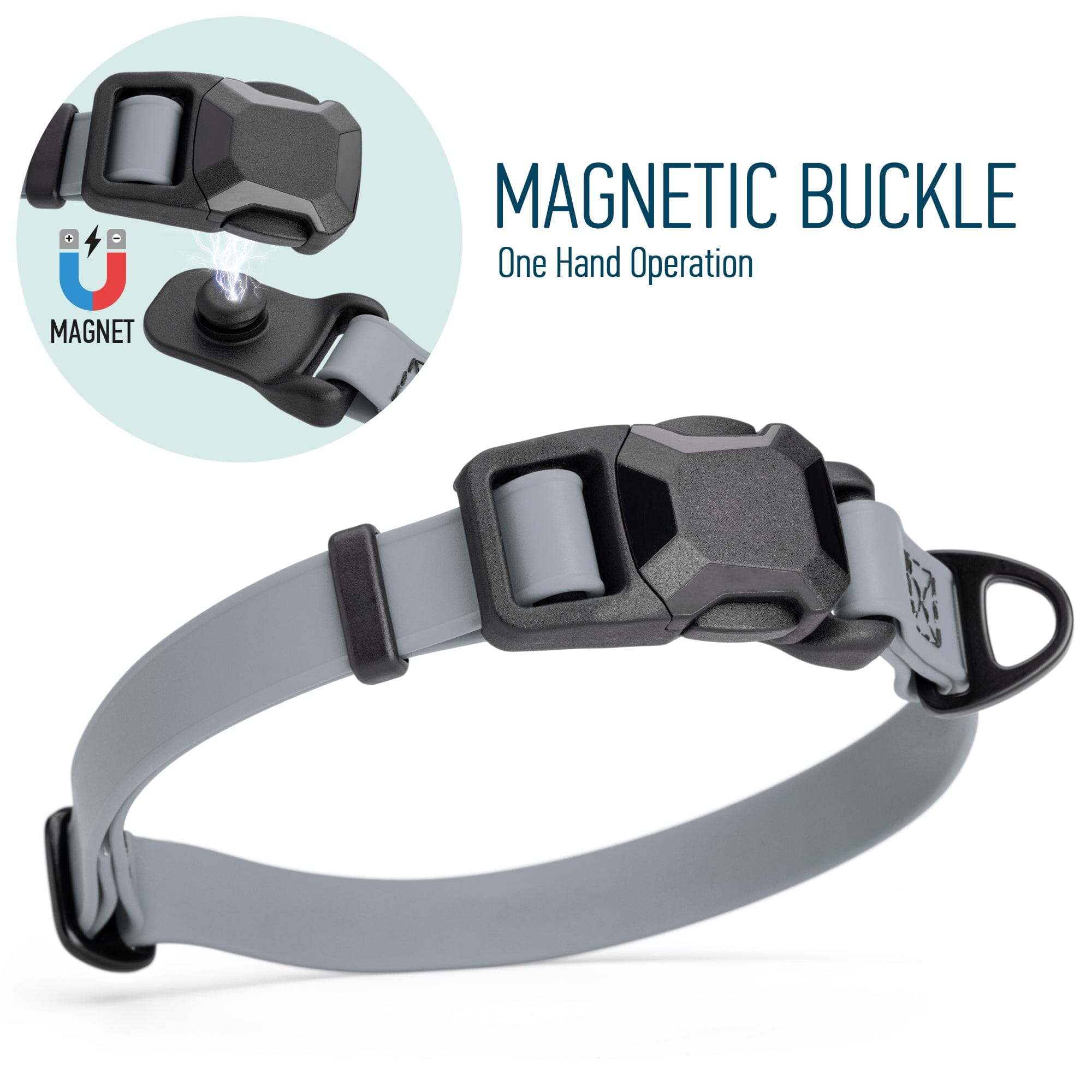 Biothane Waterproof Dog Collar - Magnetic Quick Release Buckle