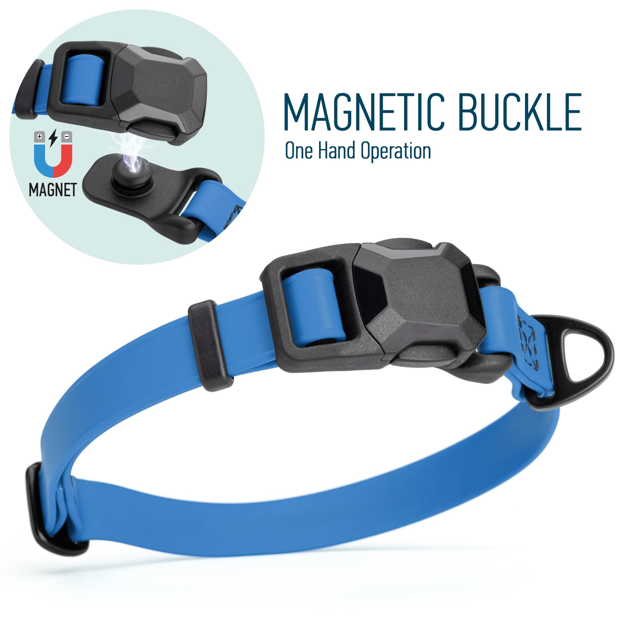 Biothane Waterproof Dog Collar - Magnetic Quick Release Buckle
