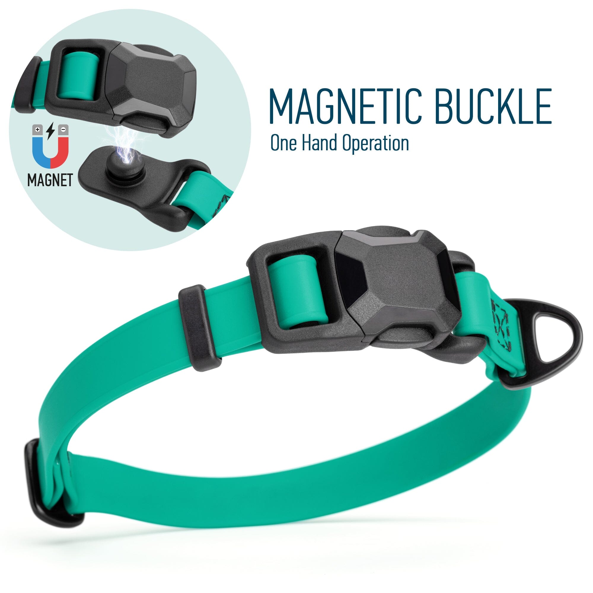 Biothane Waterproof Dog Collar - Magnetic Quick Release Buckle