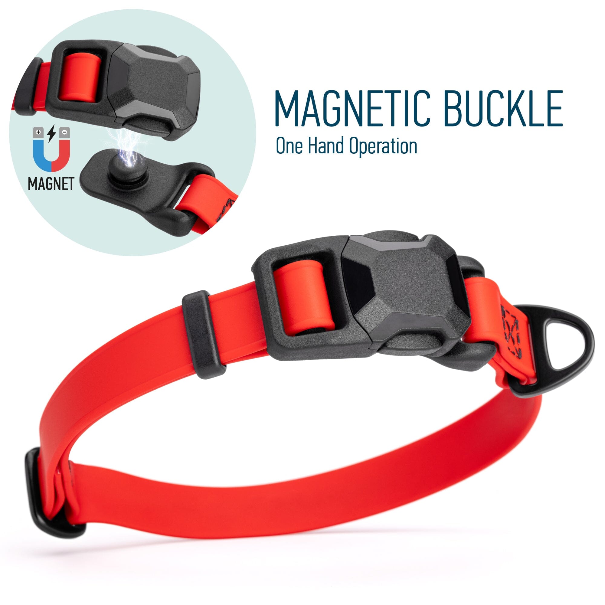Biothane Waterproof Dog Collar - Magnetic Quick Release Buckle