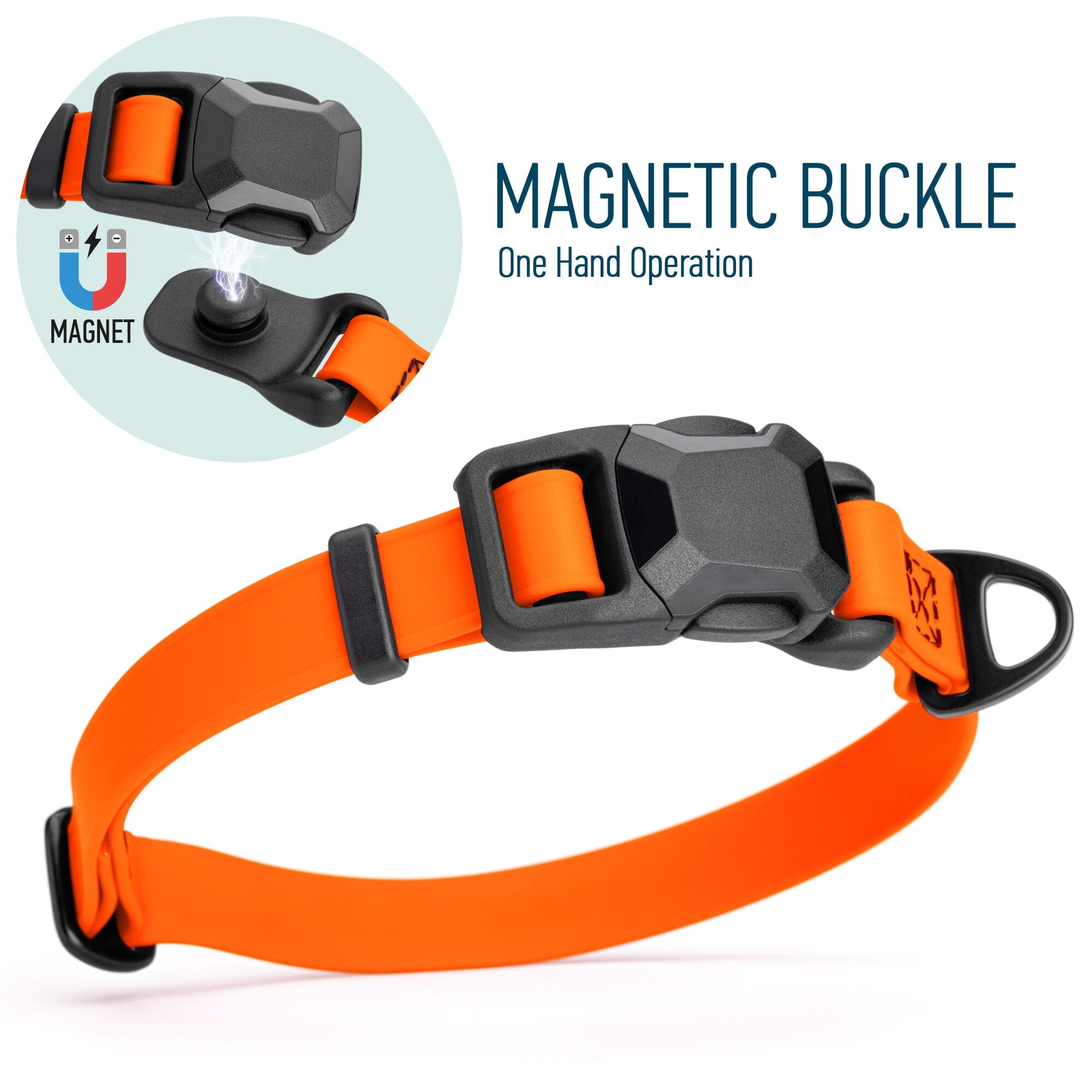 Biothane Waterproof Dog Collar - Magnetic Quick Release Buckle