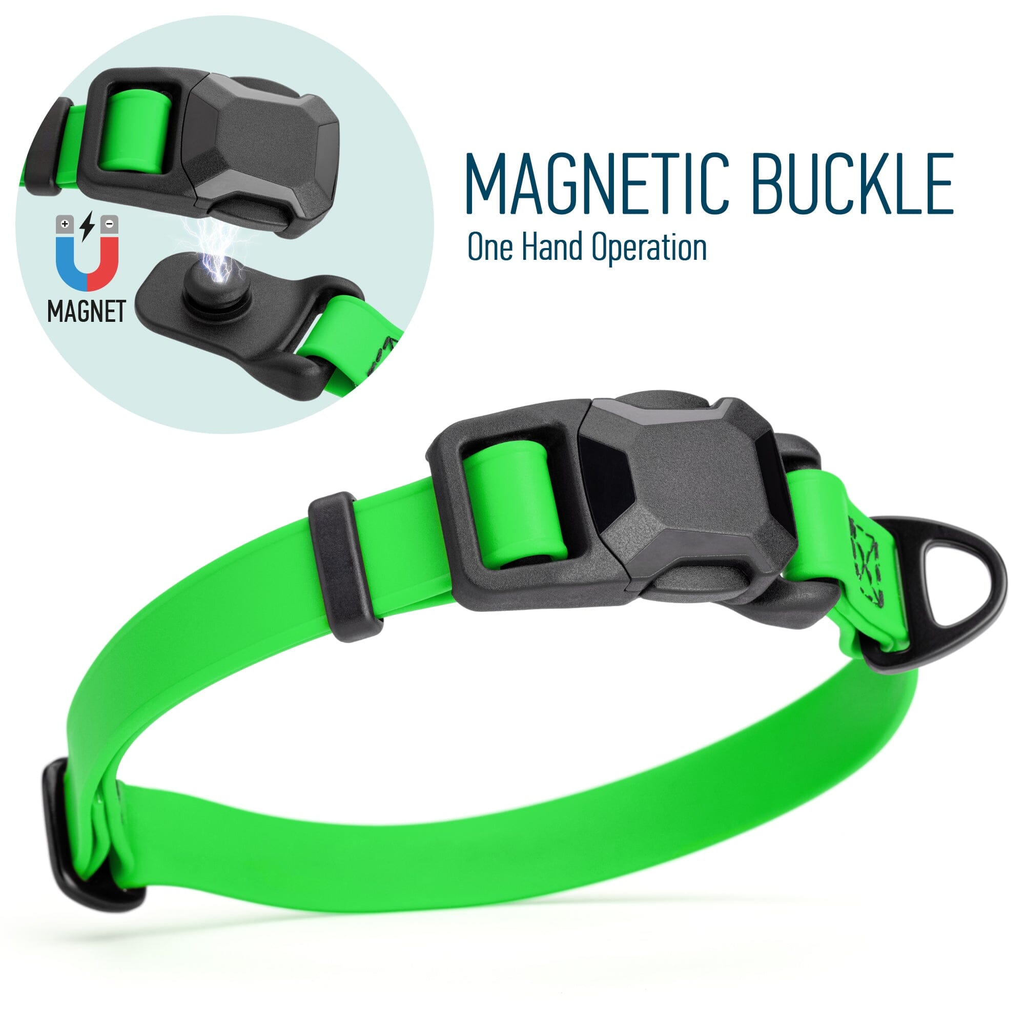 Biothane Waterproof Dog Collar - Magnetic Quick Release Buckle