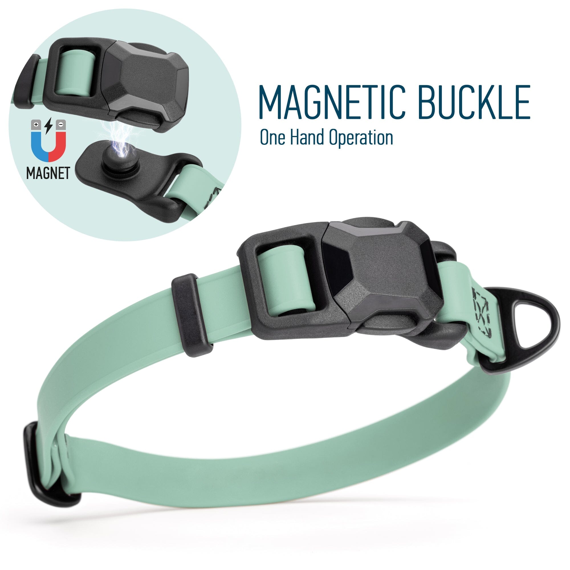 Biothane Waterproof Dog Collar - Magnetic Quick Release Buckle