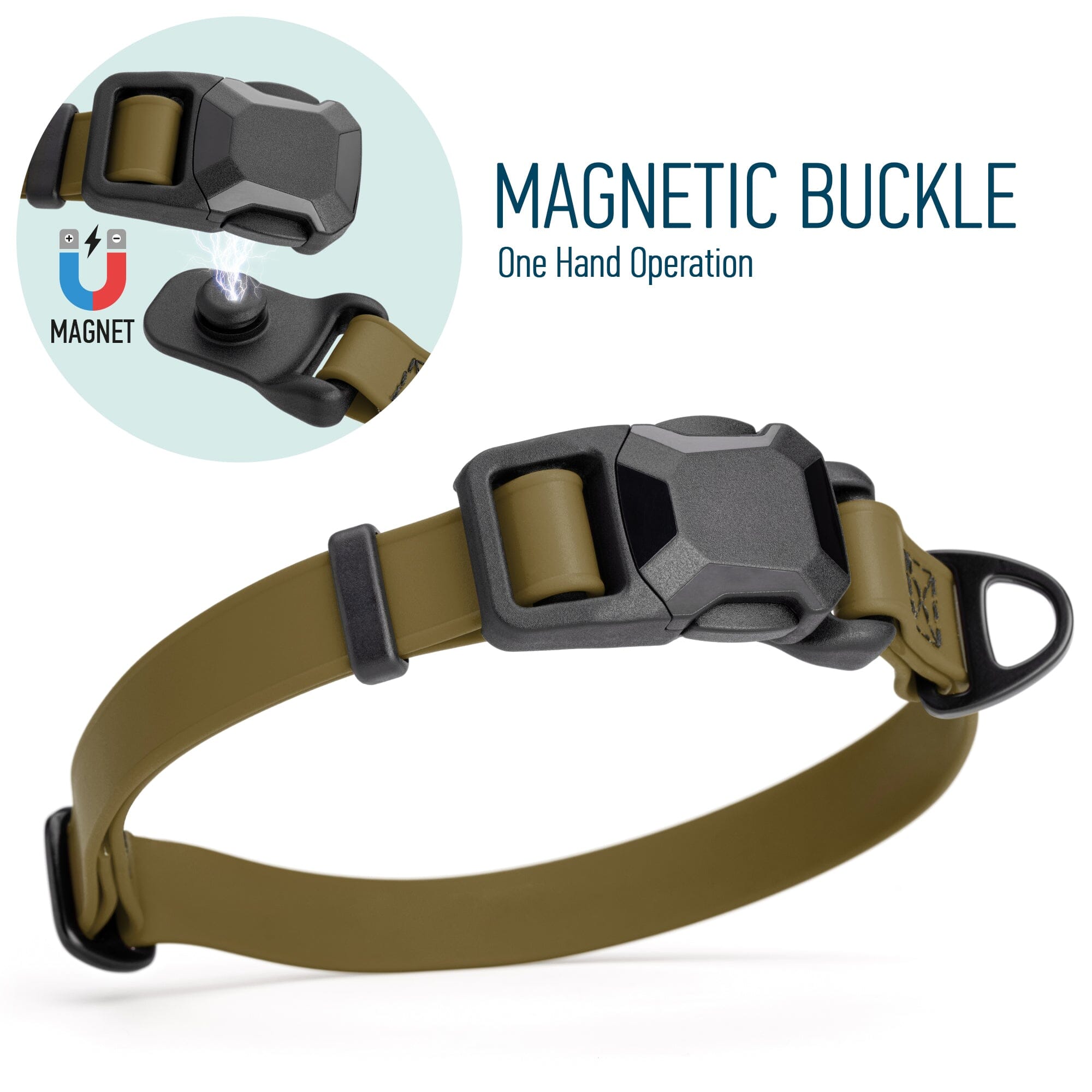 Biothane Waterproof Dog Collar - Magnetic Quick Release Buckle