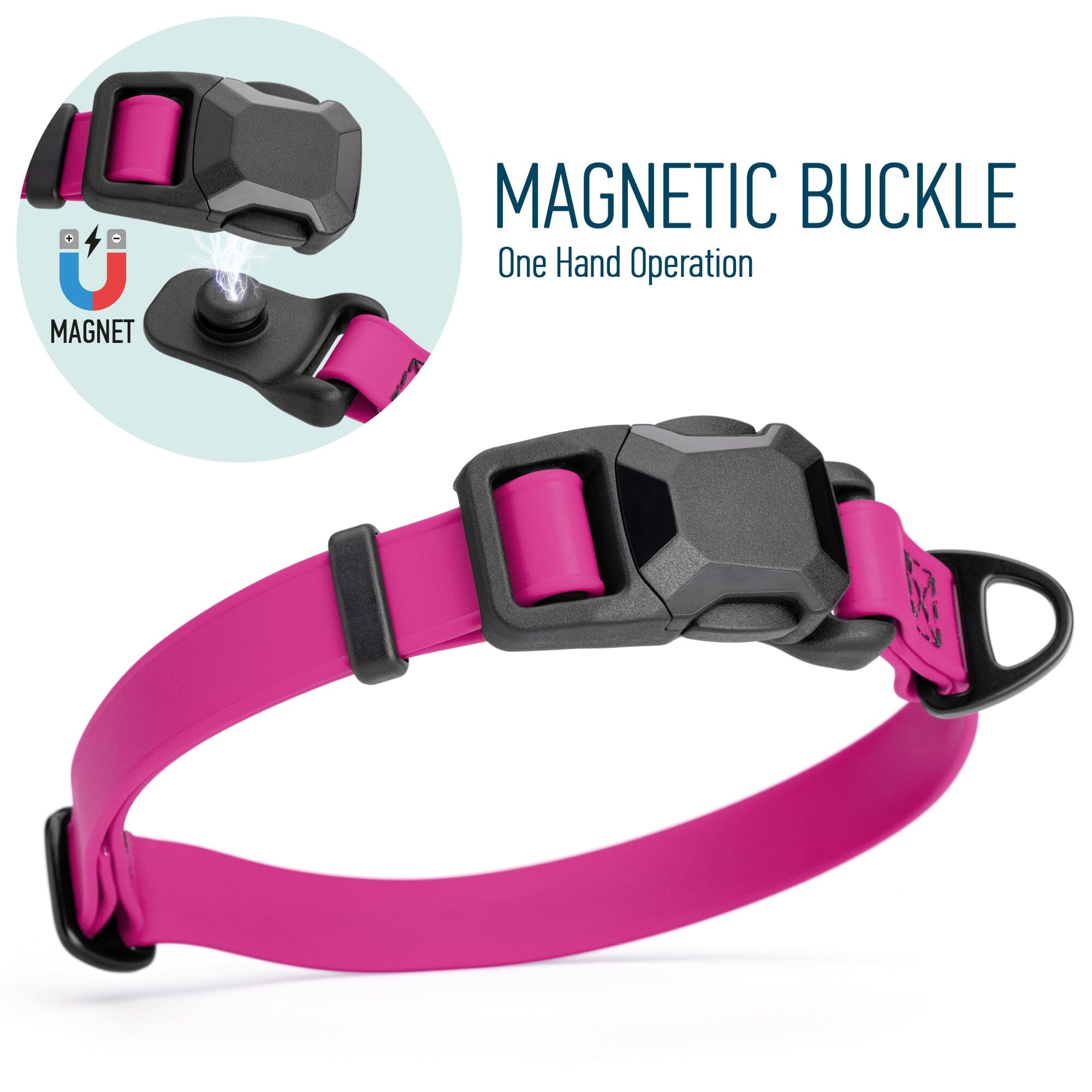 Biothane Waterproof Dog Collar - Magnetic Quick Release Buckle
