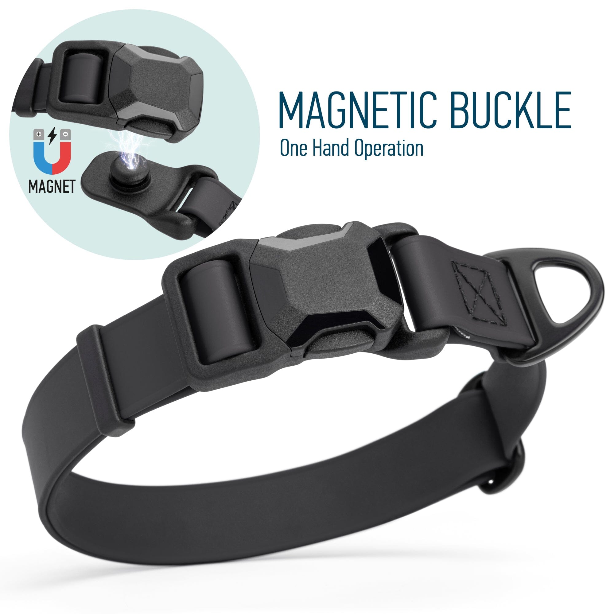 Biothane Waterproof Dog Collar - Magnetic Quick Release Buckle