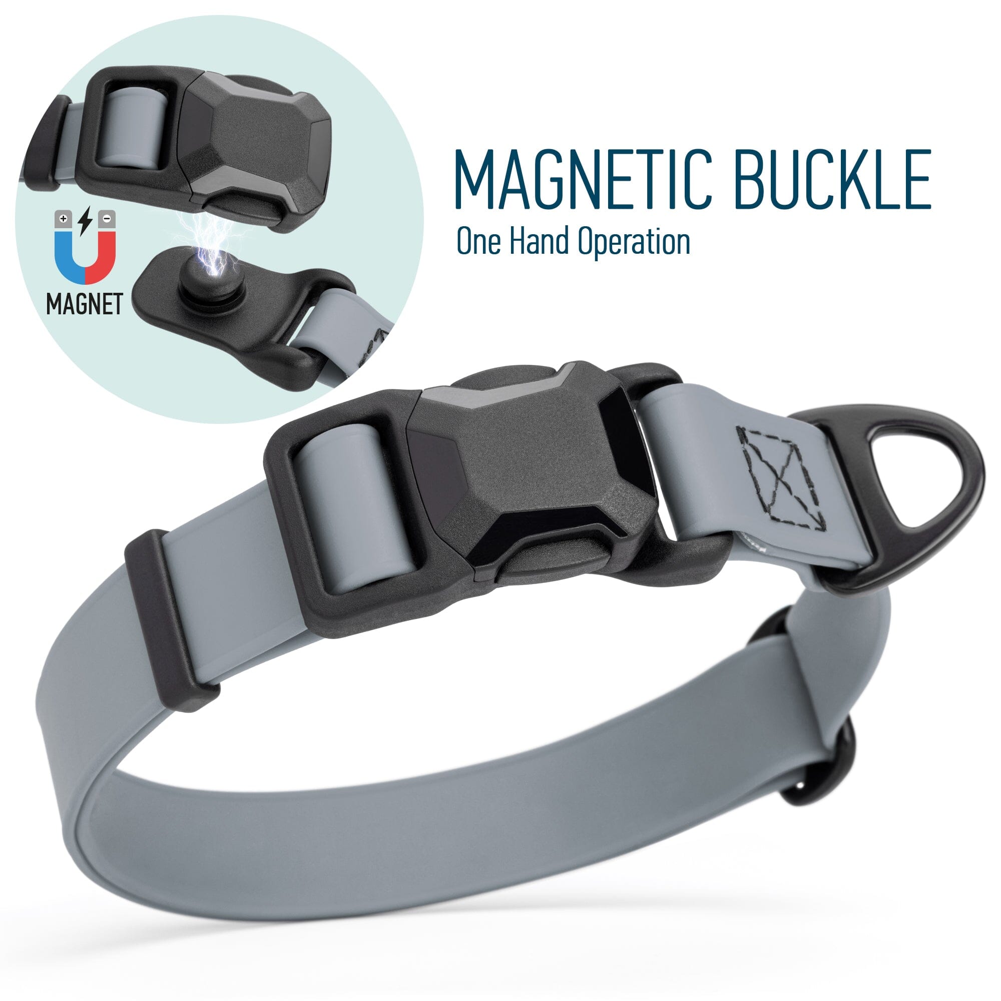 Biothane Waterproof Dog Collar - Magnetic Quick Release Buckle