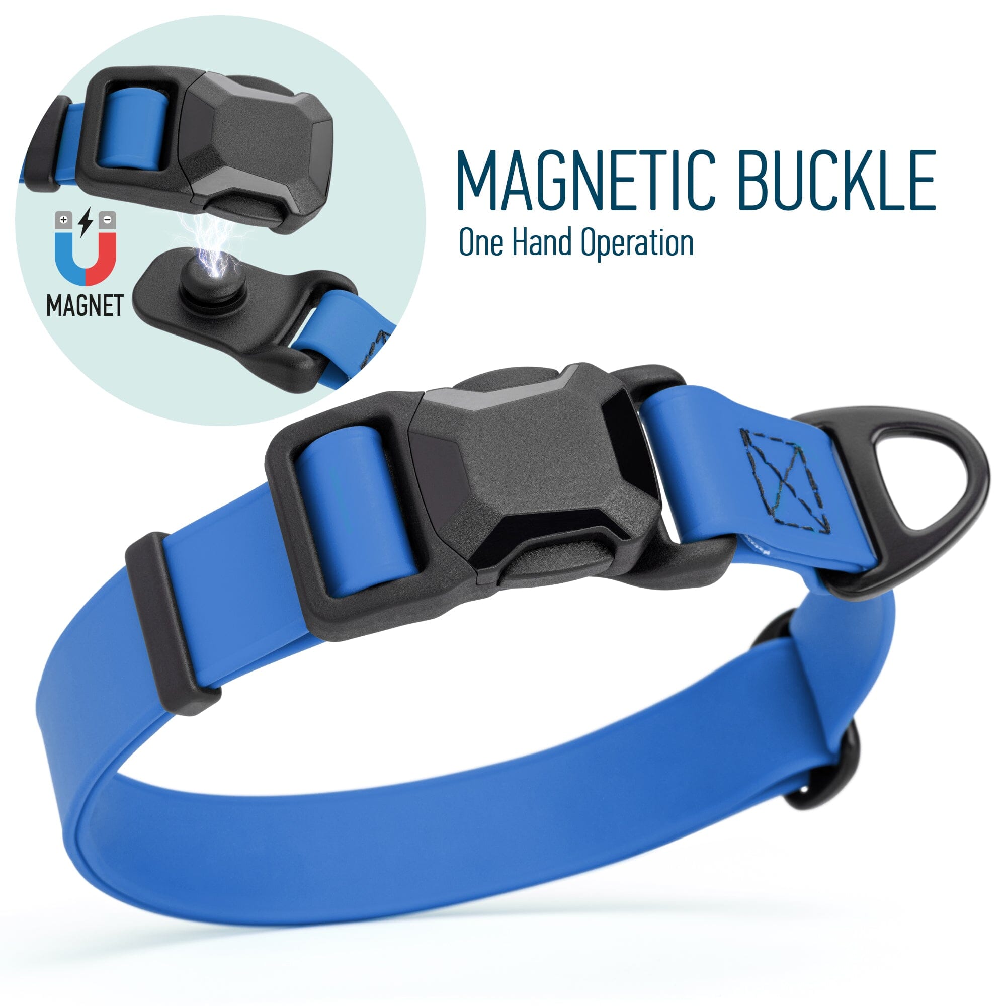 Biothane Waterproof Dog Collar - Magnetic Quick Release Buckle
