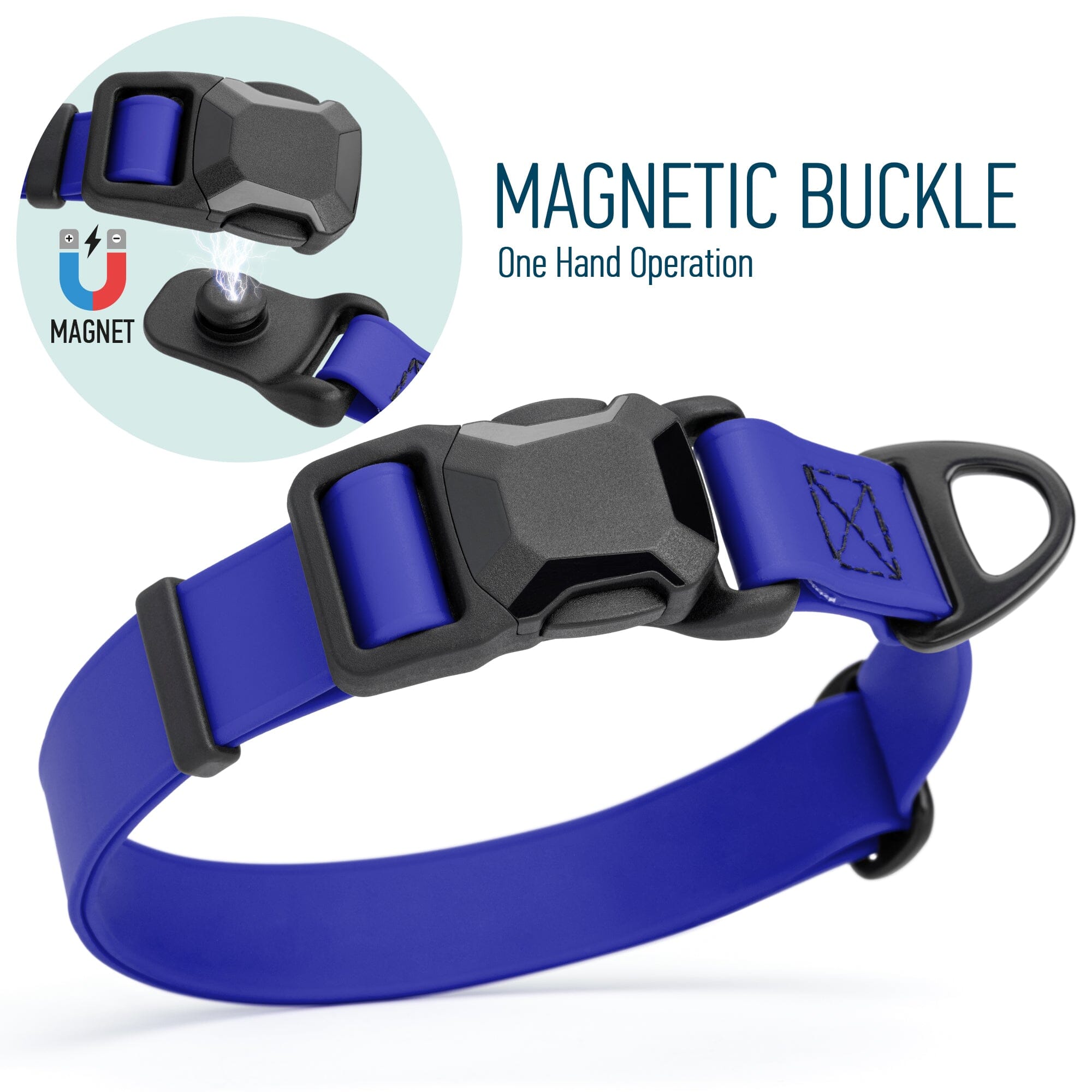 Biothane Waterproof Dog Collar - Magnetic Quick Release Buckle