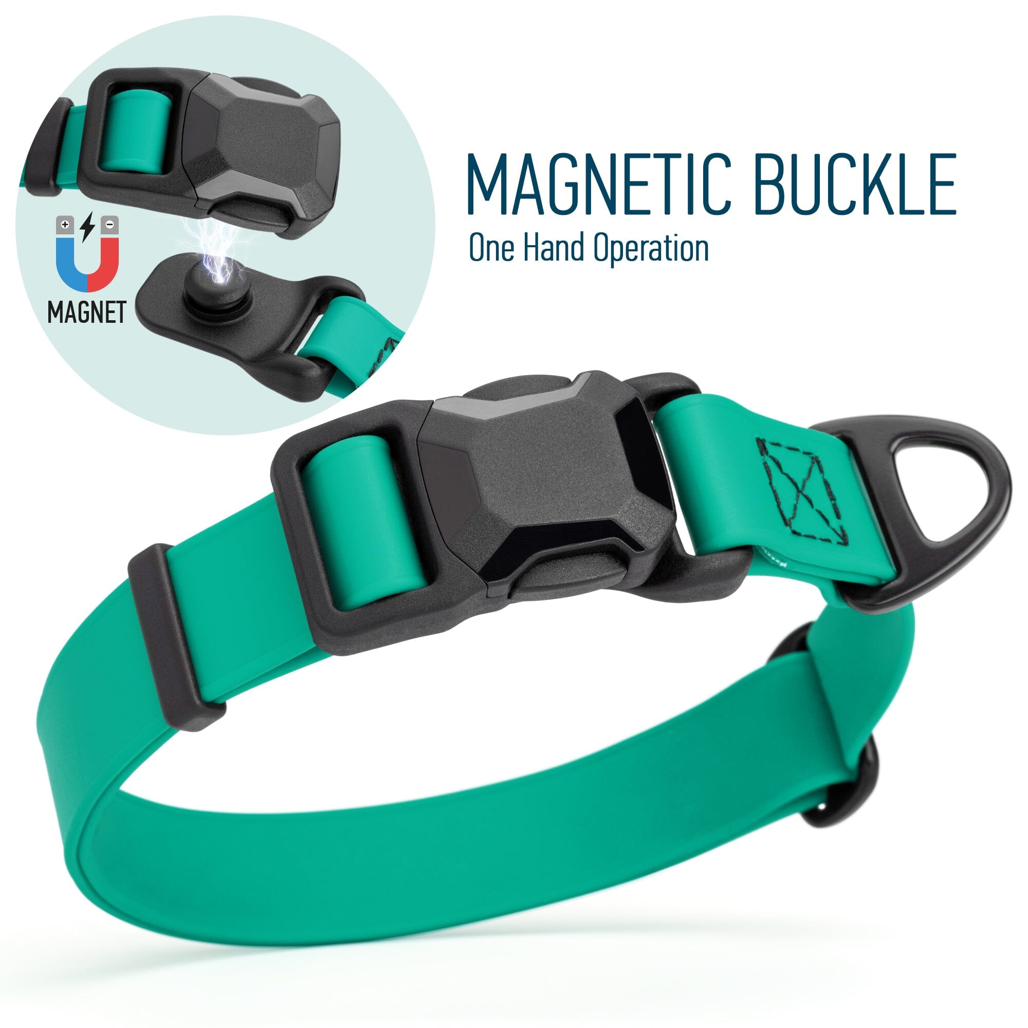 Biothane Waterproof Dog Collar - Magnetic Quick Release Buckle