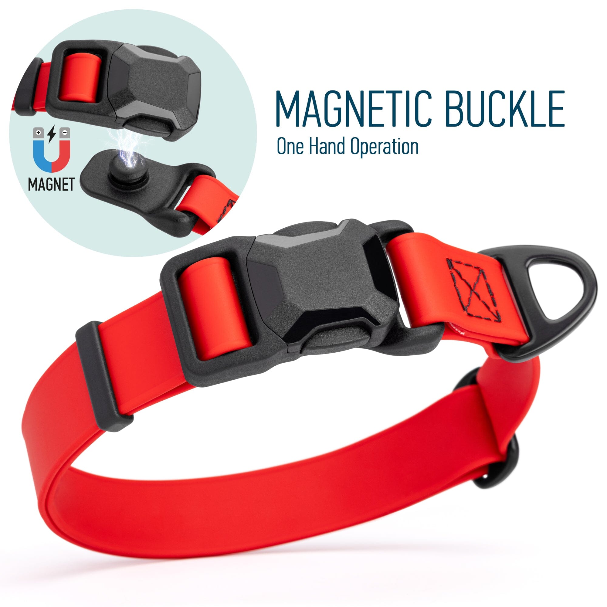 Biothane Waterproof Dog Collar - Magnetic Quick Release Buckle