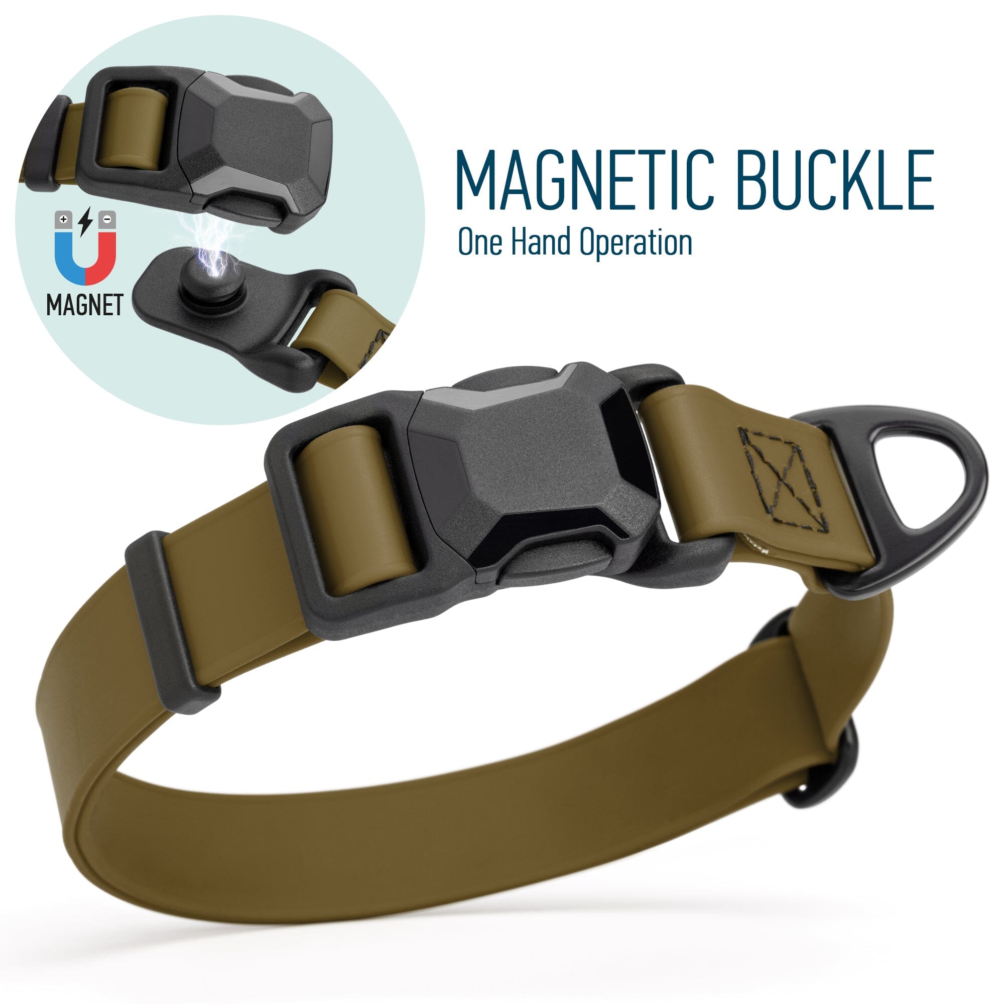 Biothane Waterproof Dog Collar - Magnetic Quick Release Buckle