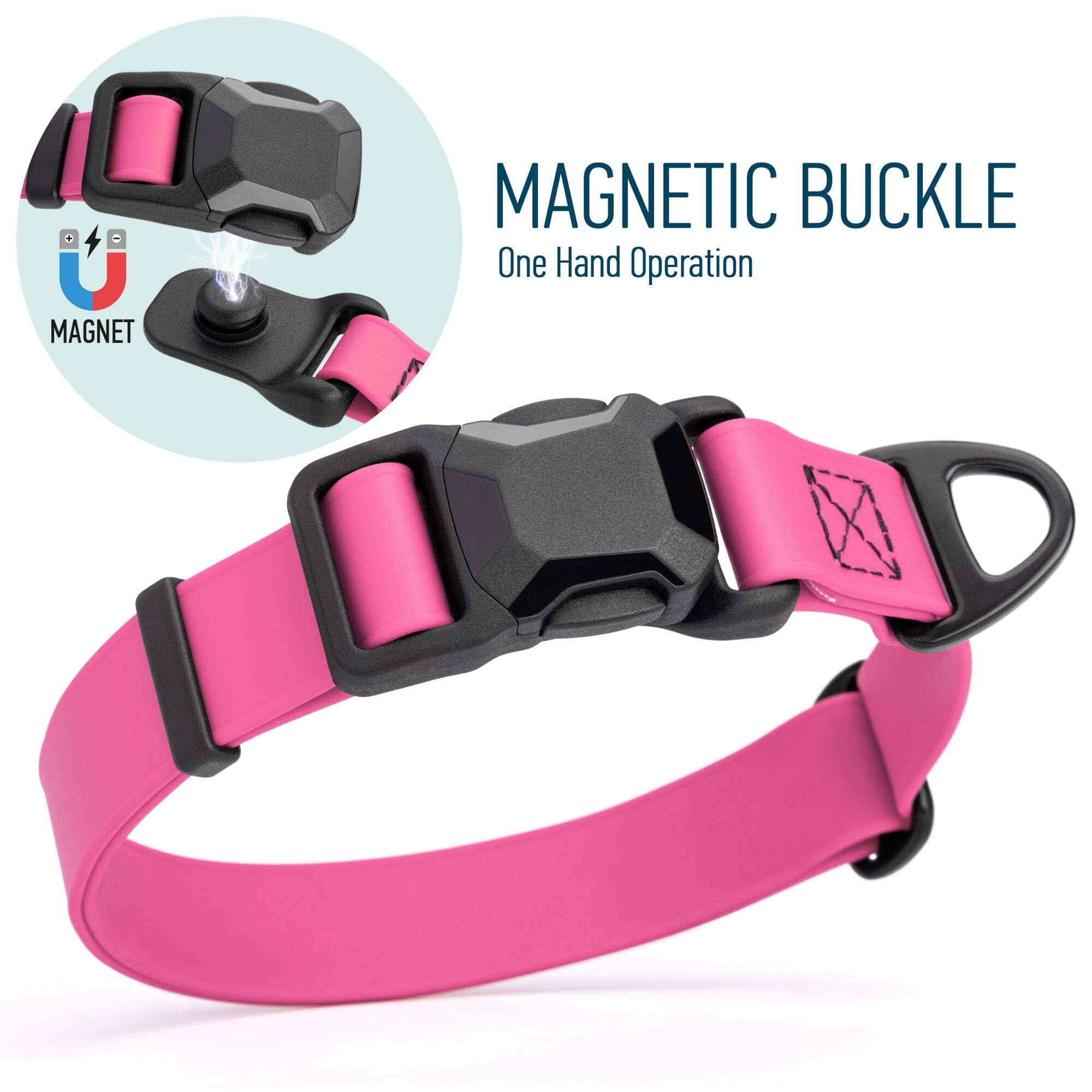 Biothane Waterproof Dog Collar - Magnetic Quick Release Buckle