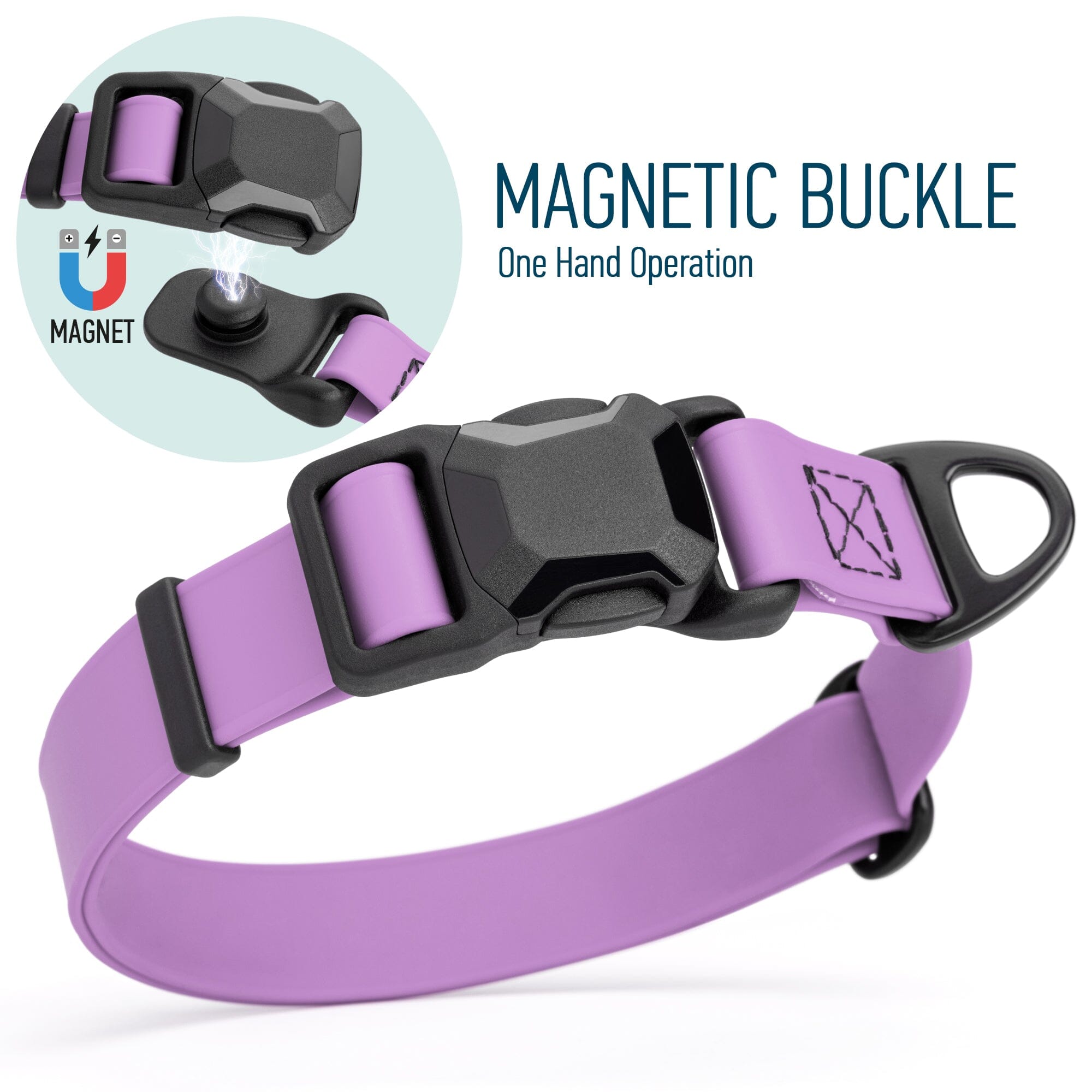 Biothane Waterproof Dog Collar - Magnetic Quick Release Buckle