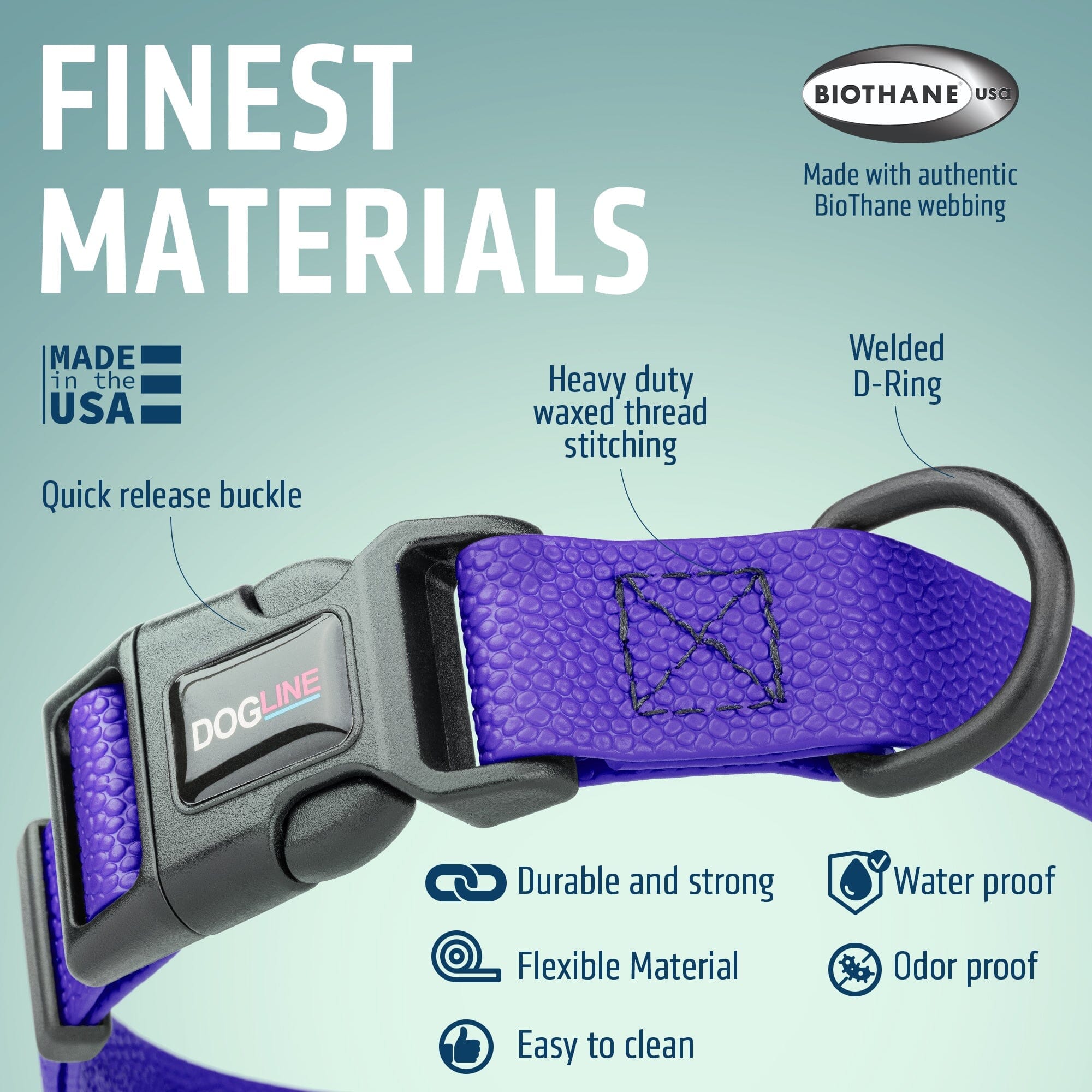 Pebble Emboss Biothane Dog Collar - Quick Release Buckle