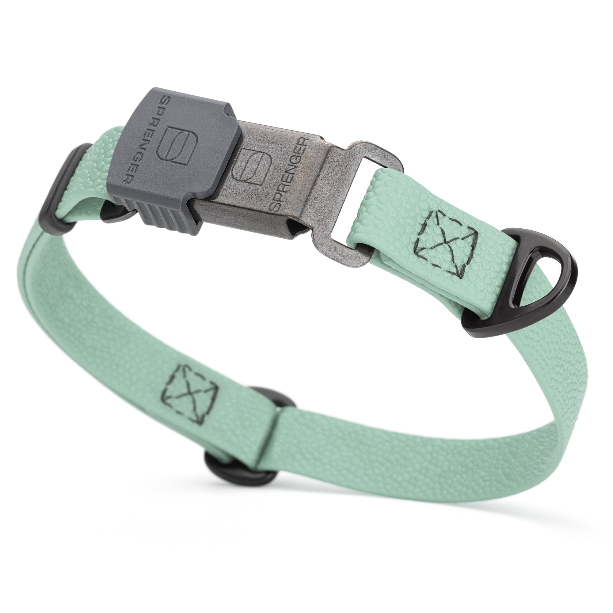 Dogline Pebble Emboss Biothane Dog Collar with Herm Sprenger Stainless Steel ClicLock Buckle