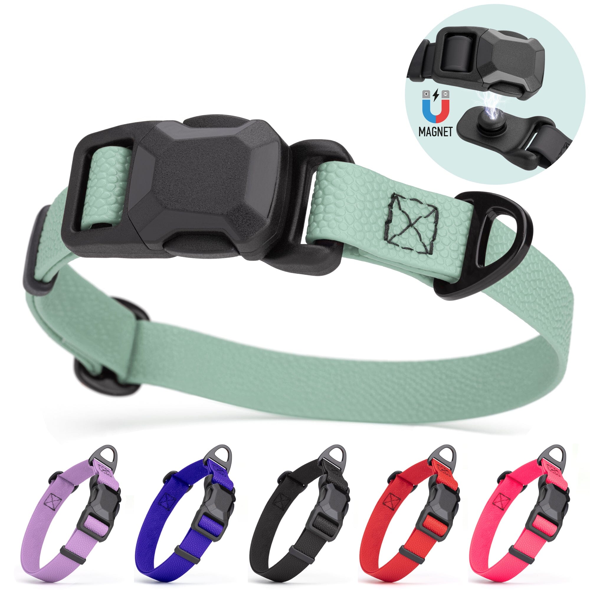 Textured Biothane Dog Collar - Magnetic Buckle