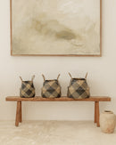 Plaid Woven Storage Basket