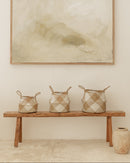 Plaid Woven Storage Basket