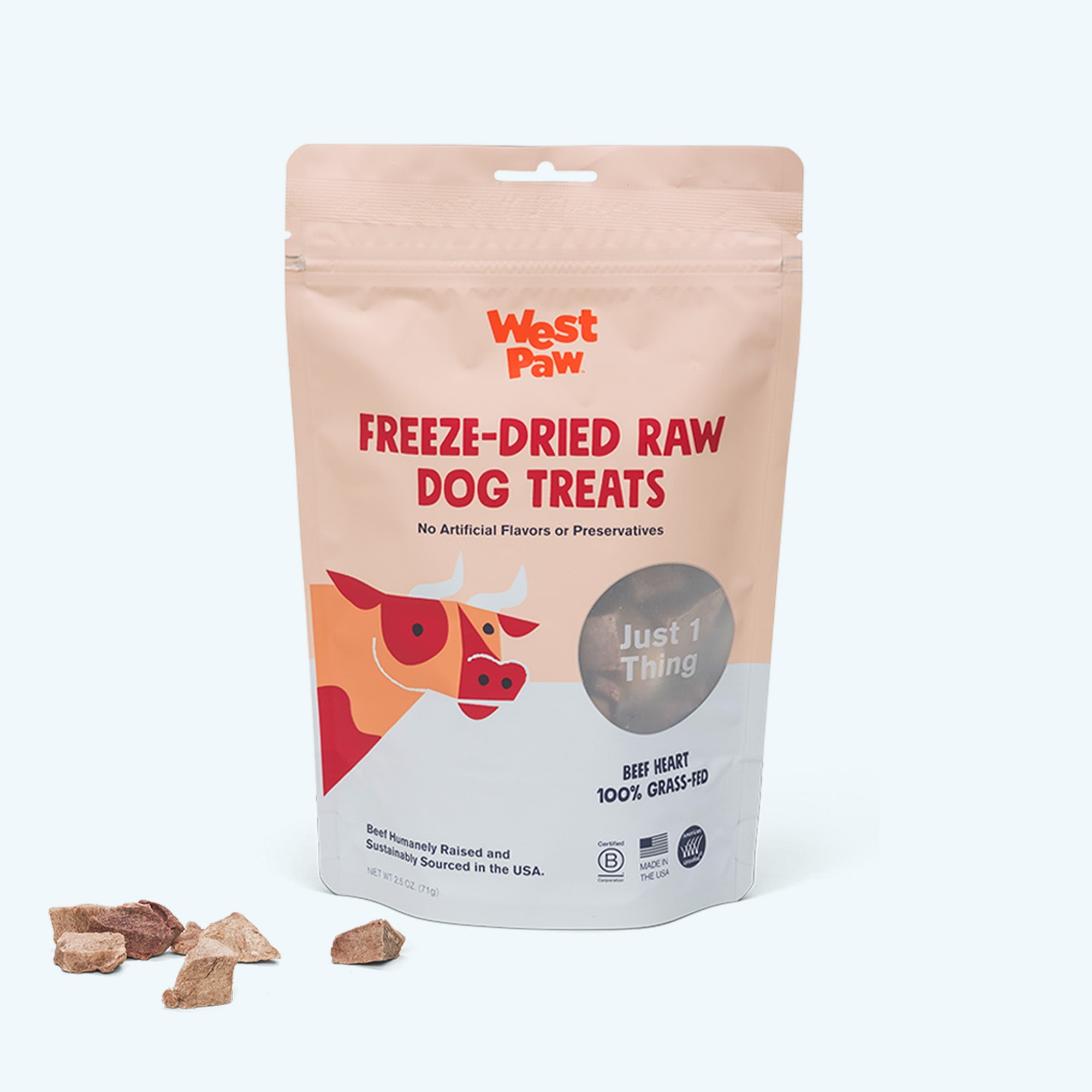 Beef Heart Freeze-Dried Raw Dog Treats - 2.5 oz