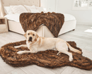 PupRug by Paw.com® Faux Fur Orthopedic Dog Bed: Curve Brown