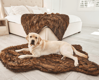PupRug by Paw.com® Faux Fur Orthopedic Dog Bed: Curve Brown