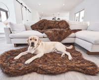 PupRug by Paw.com® Faux Fur Orthopedic Dog Bed: Curve Brown