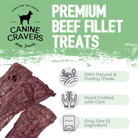 Premium Beef Fillets – Canine Cravers Dog Treats - 5.3 oz