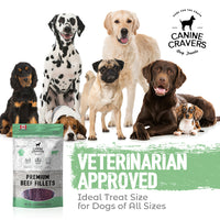 Premium Beef Fillets – Canine Cravers Dog Treats - 5.3 oz