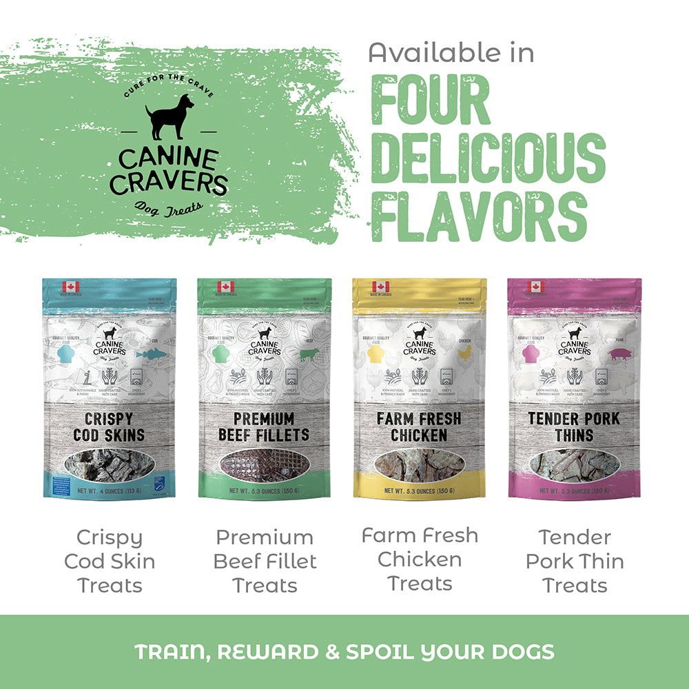 Premium Beef Fillets – Canine Cravers Dog Treats - 5.3 oz