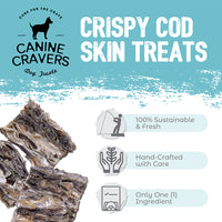 Crispy Cod Skins – Canine Cravers Dog Treats - 4 oz