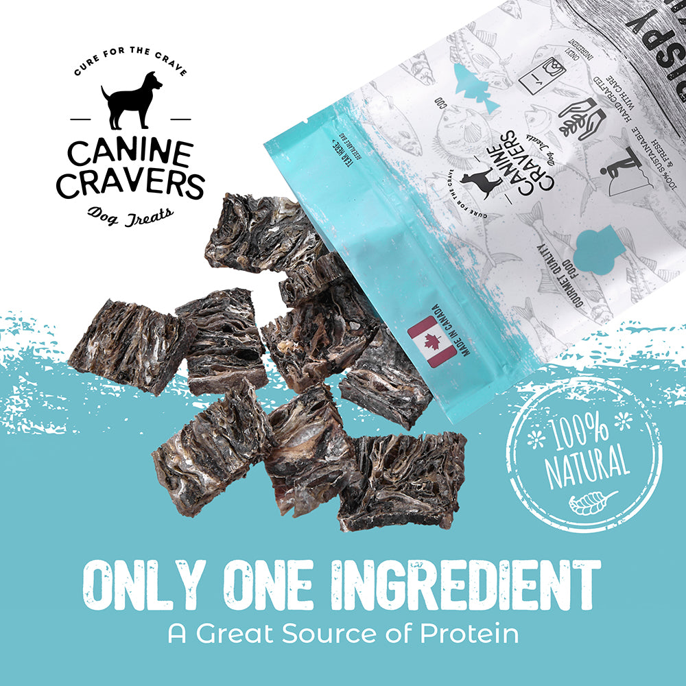 Crispy Cod Skins – Canine Cravers Dog Treats - 4 oz