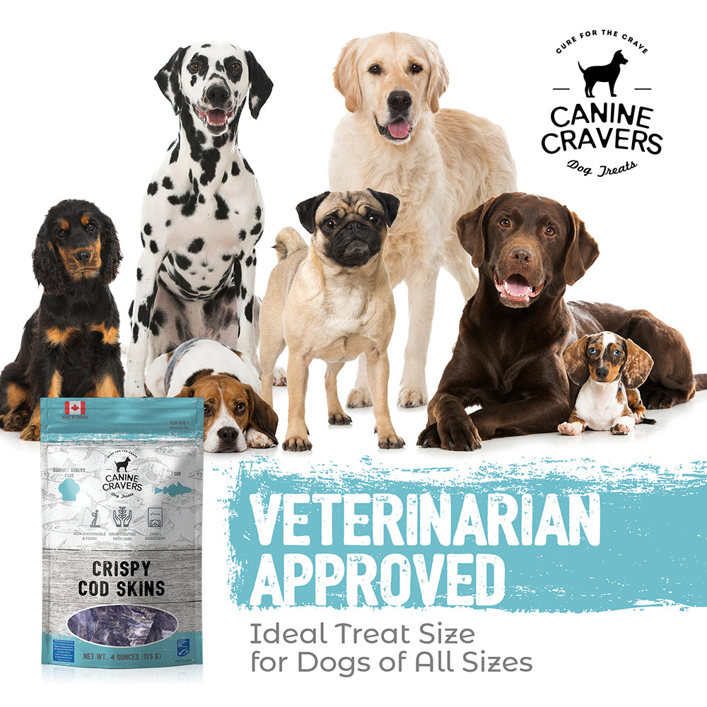 Crispy Cod Skins – Canine Cravers Dog Treats - 4 oz