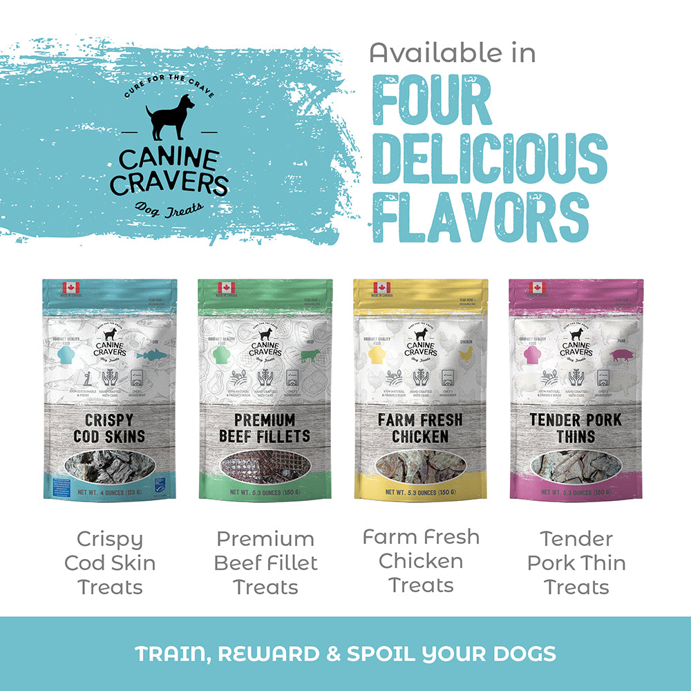 Crispy Cod Skins – Canine Cravers Dog Treats - 4 oz