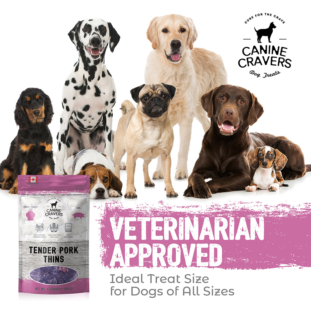 Tender Pork Thins – Canine Cravers Dog Treats - 5.3 oz