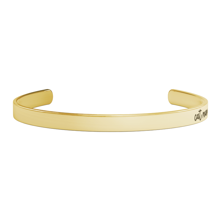 Cat Mama Cuff Bracelet in Gold, Rose Gold & Silver