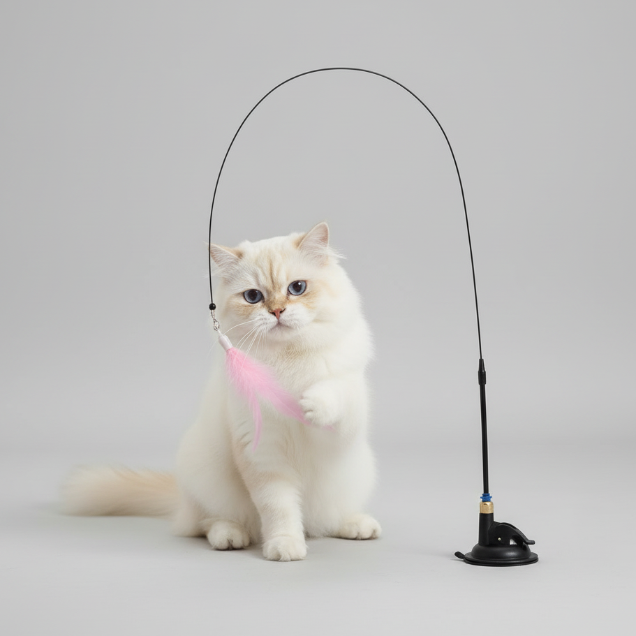 Cat Teaser Toy - Feather Wand