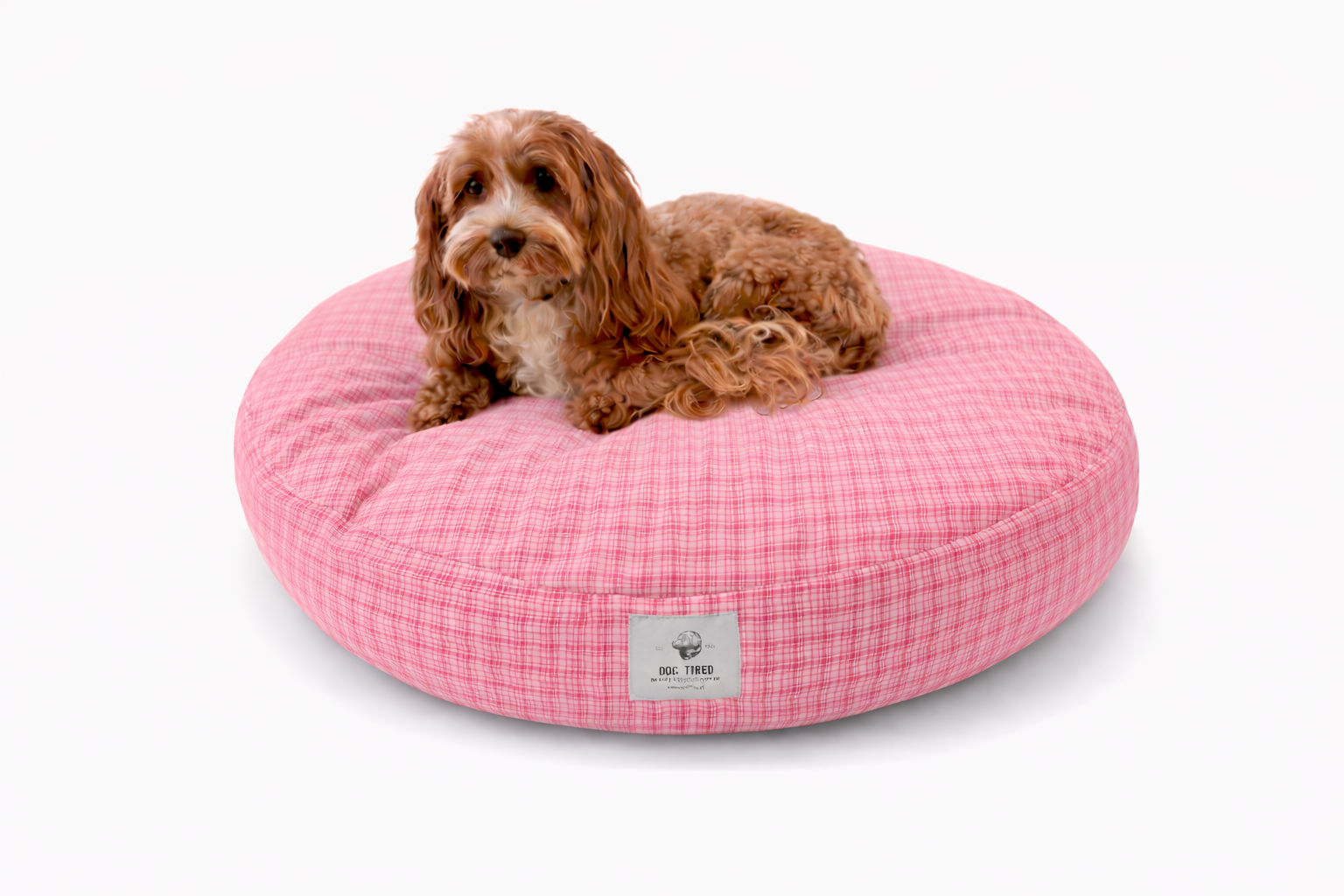 Rover Round Pet Bed in Poppy