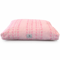 Light Pink floral/botanical cat or dog bed in a grandmillenial or coquette style.