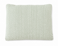 light green and white pet bed