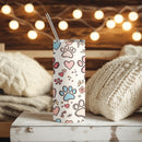 Paw Prints, Flowers & Hearts Tumbler