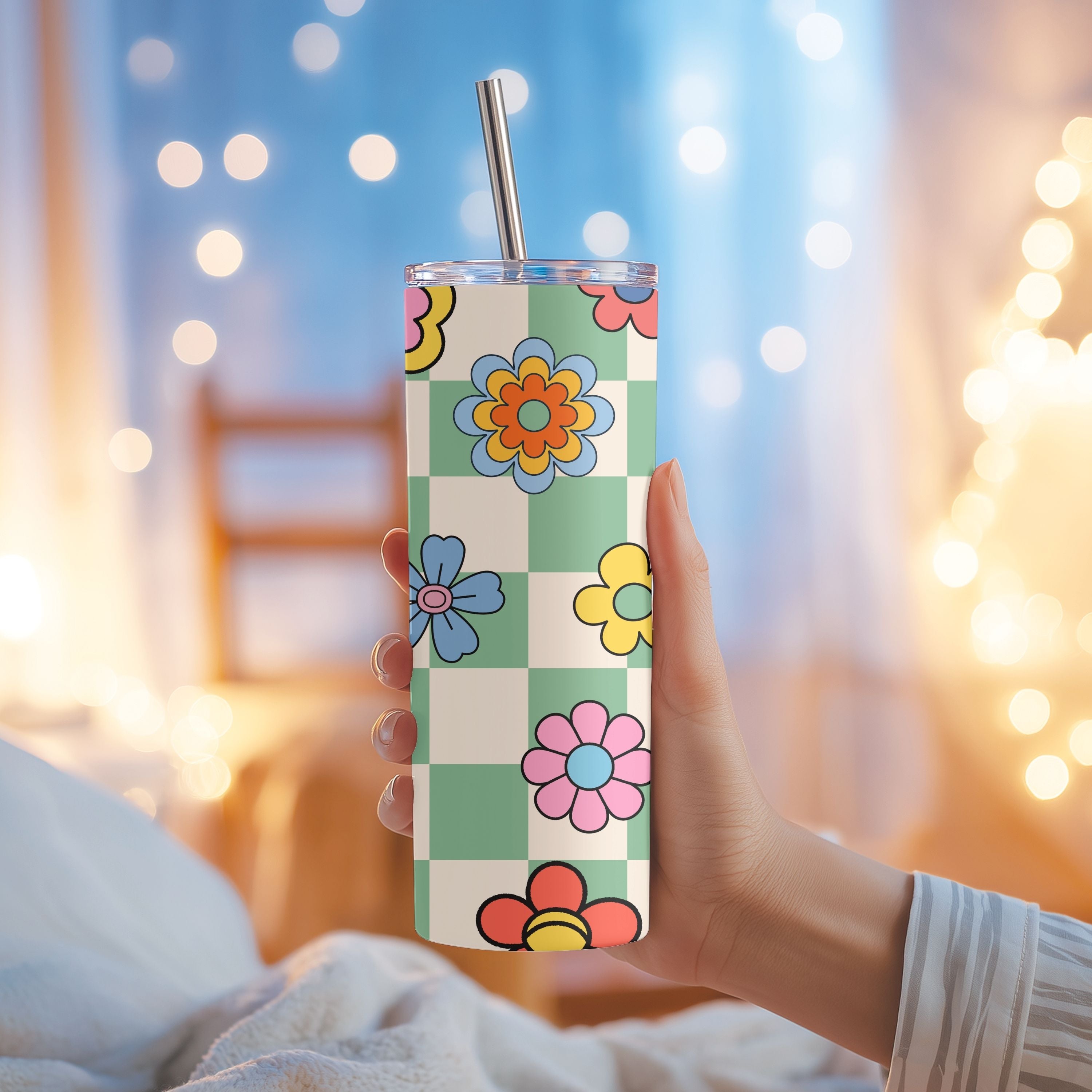 Retro Flowers Tumbler