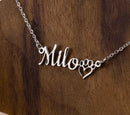 Custom Cat or Dog Name Personalized Necklace in Gold, Rose Gold or Silver