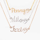 Custom Cat or Dog Name Personalized Necklace in Gold, Rose Gold or Silver