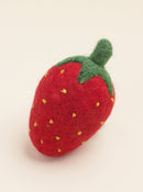 Red Strawberry Wool Dog Toy