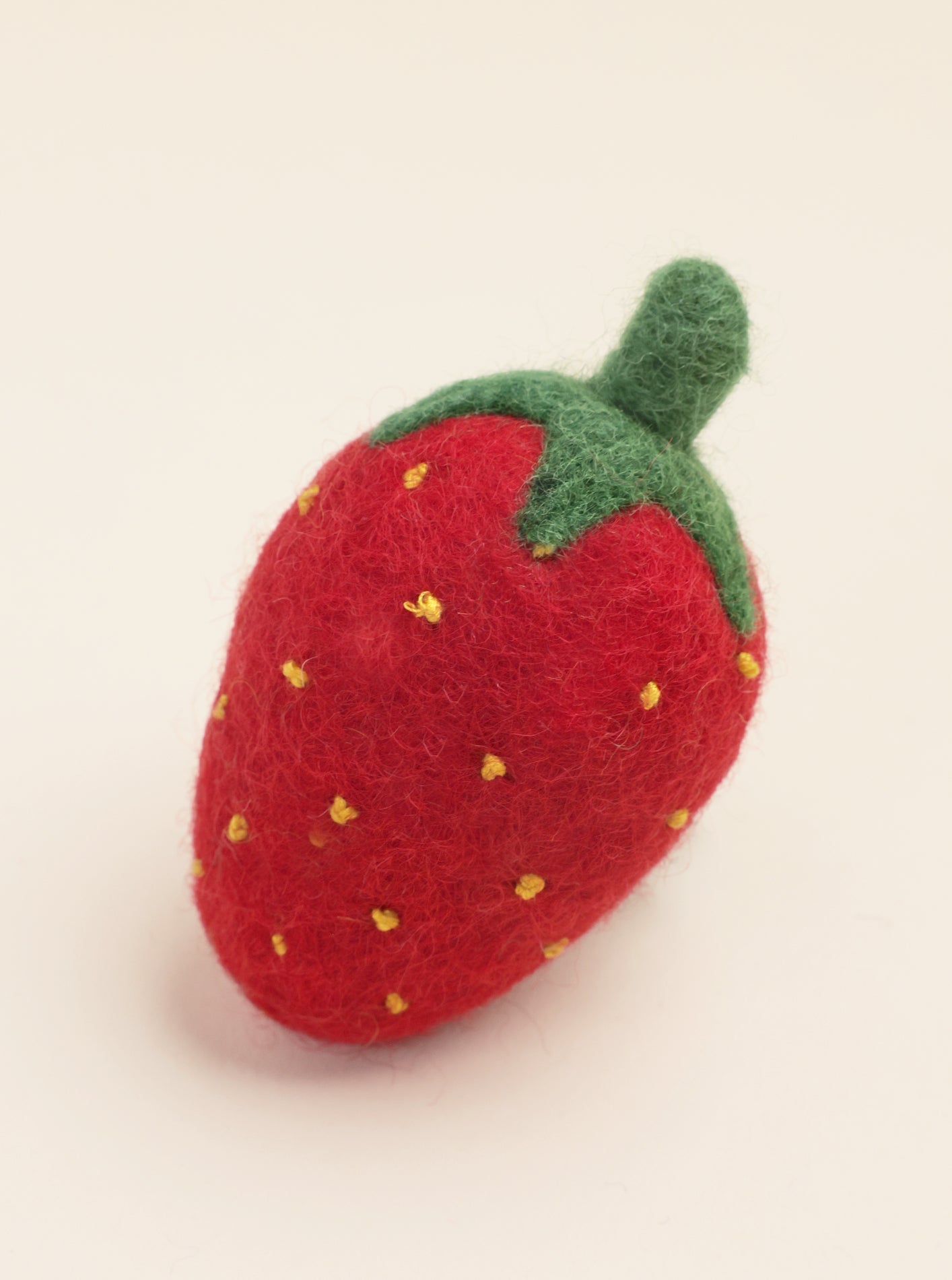 Red Strawberry Wool Dog Toy